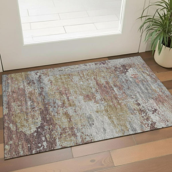 HomeRoots 5' X 8' Merlot Gray Oriental Area Rug - Washable, UV-Protected, Pet-Friendly, Stylish & Durable! 714969