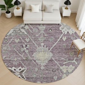HomeRoots 8' X 10' Merlot and Gray Oriental Washable Area Rug – Stylish, Stain-Resistant, UV Protected Design! 714971