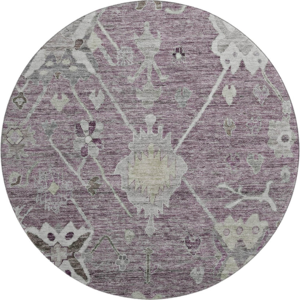 HomeRoots 8' X 10' Merlot and Gray Oriental Washable Area Rug – Stylish, Stain-Resistant, UV Protected Design! 714971
