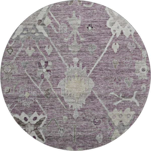 HomeRoots 8' X 10' Merlot and Gray Oriental Washable Area Rug – Stylish, Stain-Resistant, UV Protected Design! 714971