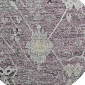 HomeRoots 8' X 10' Merlot and Gray Oriental Washable Area Rug – Stylish, Stain-Resistant, UV Protected Design! 714971