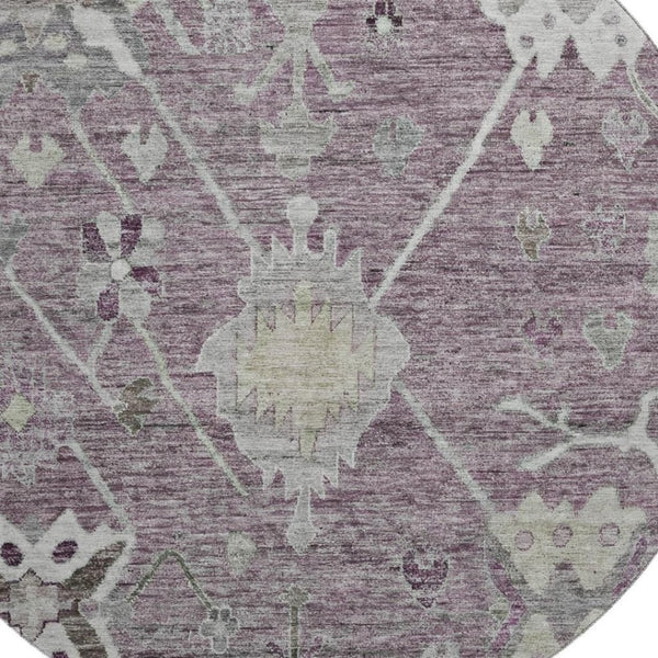 HomeRoots 8' X 10' Merlot and Gray Oriental Washable Area Rug – Stylish, Stain-Resistant, UV Protected Design! 714971