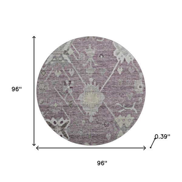 HomeRoots 8' X 10' Merlot and Gray Oriental Washable Area Rug – Stylish, Stain-Resistant, UV Protected Design! 714971