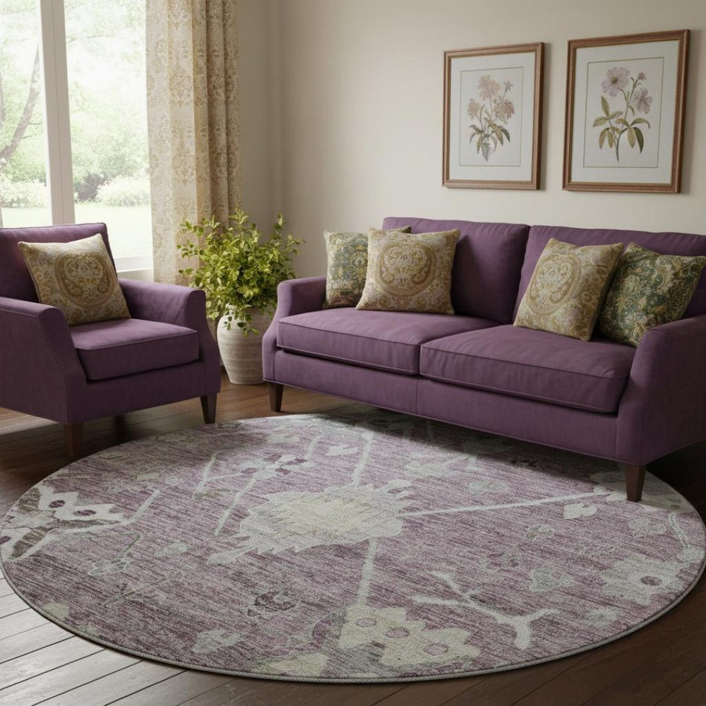 HomeRoots 8' X 10' Merlot and Gray Oriental Washable Area Rug – Stylish, Stain-Resistant, UV Protected Design! 714971