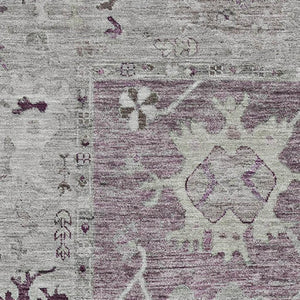 HomeRoots 9' X 12' Merlot & Gray Oriental Area Rug – Washable, UV-Resistant, Stain-Proof for High-Traffic Areas 714972