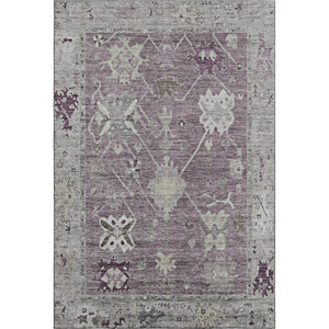 HomeRoots 10' x 14' Merlot and Gray Washable Oriental Area Rug with UV Protection for Busy Homes & Pets 714973