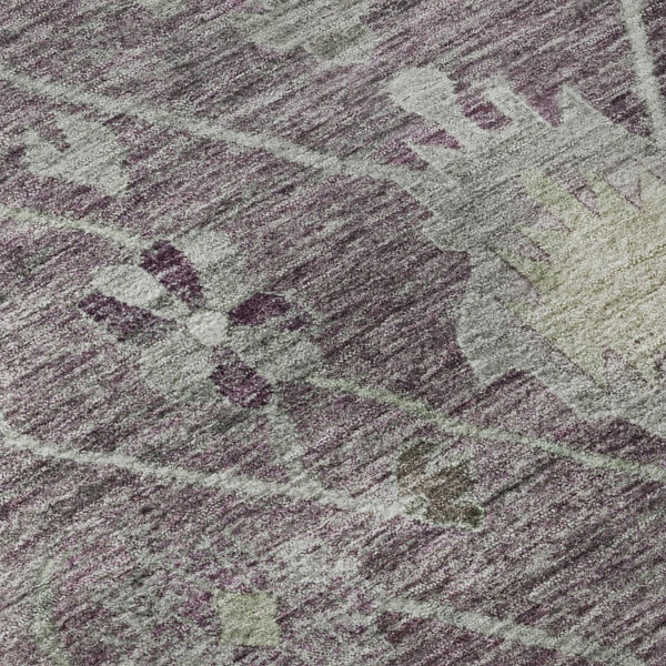 HomeRoots 10' x 14' Merlot and Gray Washable Oriental Area Rug with UV Protection for Busy Homes & Pets 714973