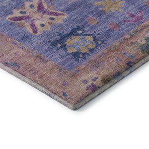 HomeRoots 8' X 10' Purple and Blue Washable Oriental Area Rug with UV Protection - Durable, Stylish, Easy Care! 714977