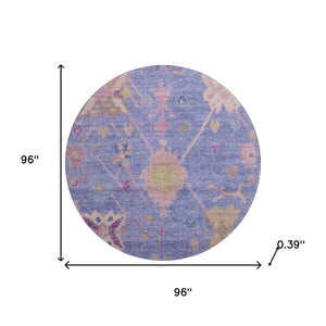 HomeRoots 8' X 10' Purple and Blue Washable Oriental Area Rug with UV Protection - Durable, Stylish, Easy Care! 714977