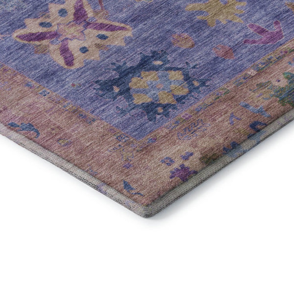 HomeRoots 9' X 12' Elegant Purple and Blue Oriental Area Rug – Washable, UV Protected, Perfect for Busy Homes! 714978