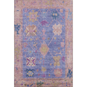 HomeRoots 10' X 14' Purple & Blue Oriental Area Rug - Washable, UV Protected, Stain Resistant for Family Homes 714979
