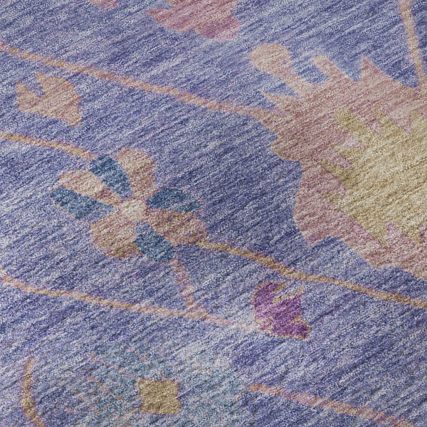 HomeRoots 10' X 14' Purple & Blue Oriental Area Rug - Washable, UV Protected, Stain Resistant for Family Homes 714979