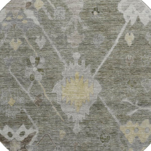 HomeRoots 8' X 10' Washable Pewter and Gray Oriental Area Rug with UV Protection for Busy Homes and Pets 714983