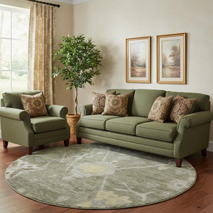 HomeRoots 8' X 10' Washable Pewter and Gray Oriental Area Rug with UV Protection for Busy Homes and Pets 714983