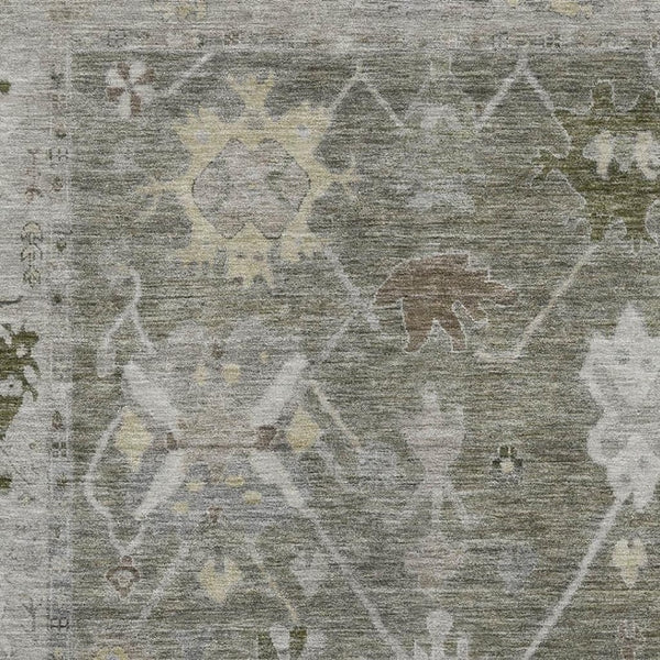 HomeRoots 9' X 12' Pewter Gray Oriental Washable Area Rug with UV Protection – Durable, Elegant & Easy Care 714984