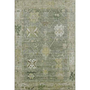HomeRoots 9' X 12' Sage & Beige Washable Area Rug – Elegant Oriental Design with UV Protection & Easy Care 714990