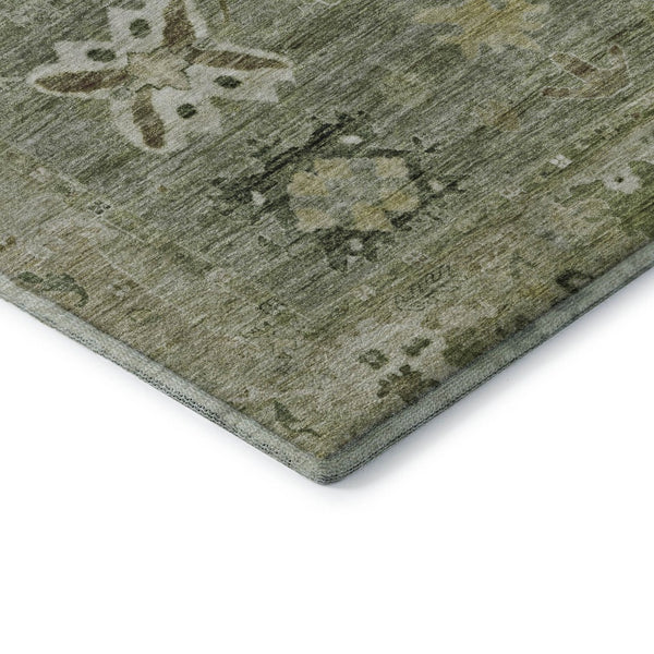 HomeRoots 9' X 12' Sage & Beige Washable Area Rug – Elegant Oriental Design with UV Protection & Easy Care 714990