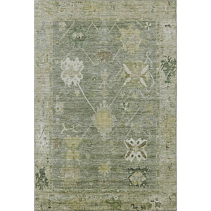 HomeRoots 9' X 12' Sage & Beige Washable Area Rug – Elegant Oriental Design with UV Protection & Easy Care 714990