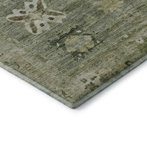 HomeRoots 10' X 14' Sage & Beige Oriental Area Rug - Machine Washable, UV Protection, Stain Resistant Comfort 714991