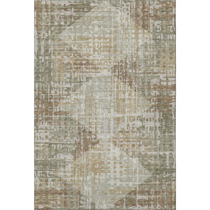 HomeRoots 8' Sage and Beige Geometric Washable Round Rug - Durable, Stain-Resistant, UV Protected, Soft Style 714994