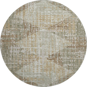 HomeRoots 8' X 10' Stylish Sage & Beige Geometric Washable Area Rug with UV & Stain Protection for Homes 714995