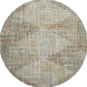 HomeRoots 8' X 10' Stylish Sage & Beige Geometric Washable Area Rug with UV & Stain Protection for Homes 714995