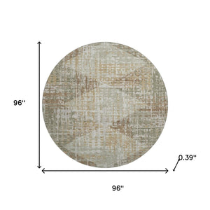 HomeRoots 8' X 10' Stylish Sage & Beige Geometric Washable Area Rug with UV & Stain Protection for Homes 714995