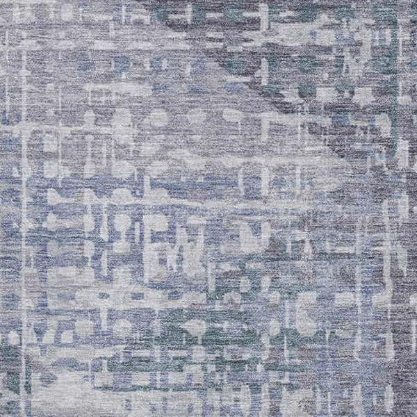 HomeRoots 5' X 8' Blue And Purple Geometric Area Rug - Washable, UV-Protected, Durable for Homes with Kids & Pets 714999