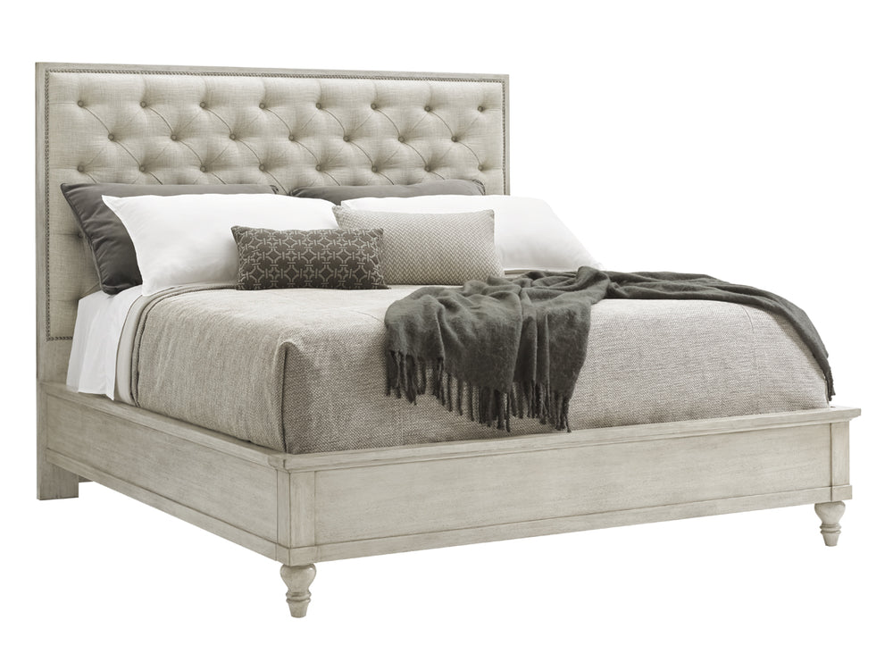 Lexington Sag Harbor Tufted Upholstered Bed - Elegant Oyster Finish & Button-tufted Comfort For Luxe Living Oyster  714-134c