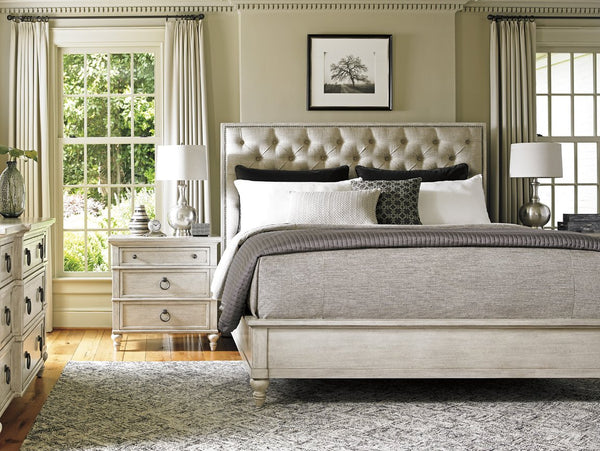 Lexington Sag Harbor Tufted Upholstered Bed - Elegant Oyster Finish & Button-tufted Comfort For Luxe Living Oyster  714-134c