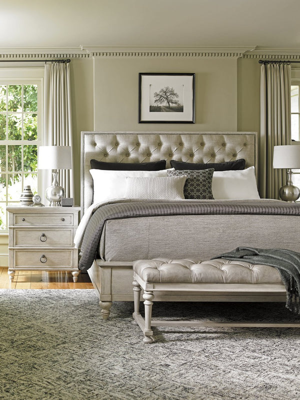 Lexington Sag Harbor Tufted Upholstered Bed - Elegant Oyster Finish & Button-tufted Comfort For Luxe Living Oyster  714-134c