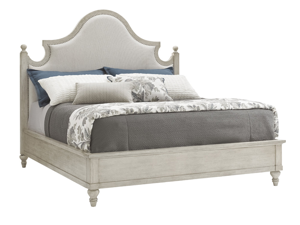 Lexington Arbor Hills Upholstered Bed: Embrace Luxurious Comfort With A Stylish Oyster Finish And Nailhead Trim Oyster  714-144c