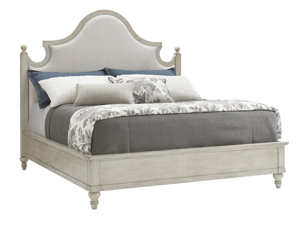 Lexington Arbor Hills Upholstered Bed: Embrace Luxurious Comfort With A Stylish Oyster Finish And Nailhead Trim Oyster  714-144c