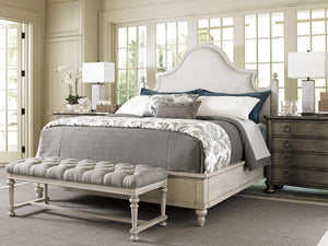 Lexington Arbor Hills Upholstered Bed: Embrace Luxurious Comfort With A Stylish Oyster Finish And Nailhead Trim Oyster  714-144c