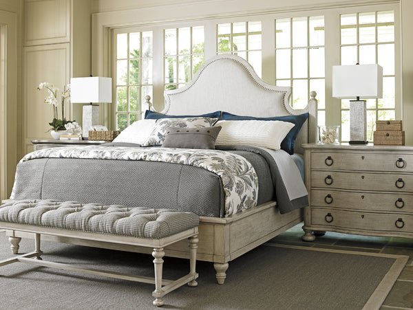 Lexington Arbor Hills Upholstered Bed: Embrace Luxurious Comfort With A Stylish Oyster Finish And Nailhead Trim Oyster  714-144c