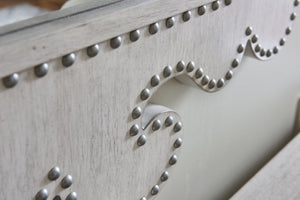 Lexington Hempstead Vertical Mirror - Elegant Scrolled Frame With Nailhead Trim And Sophisticated Oyster Finish Oyster  714-203