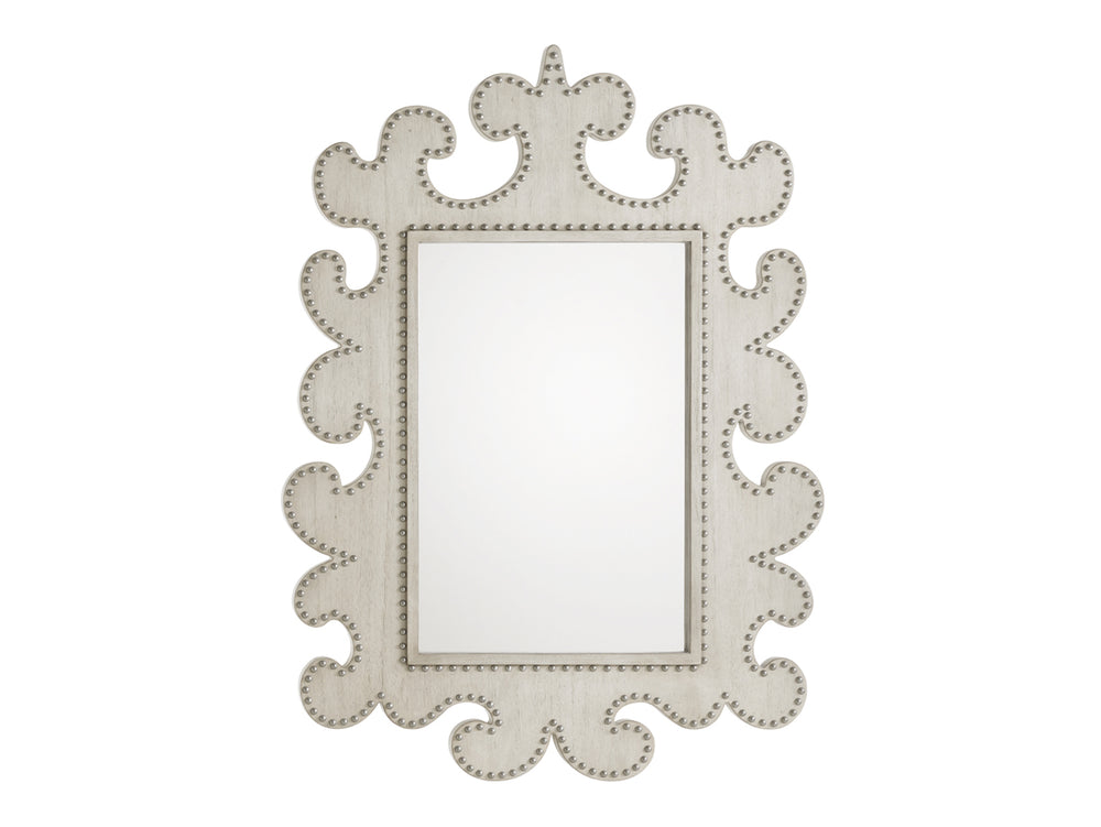 Lexington Hempstead Vertical Mirror - Elegant Scrolled Frame With Nailhead Trim And Sophisticated Oyster Finish Oyster  714-203
