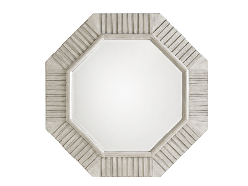 Lexington Selden Octagonal Mirror - Elegantly Crafted With Distressed Cathedral Mahogany And Antique Pewter Accents Oyster  714-204