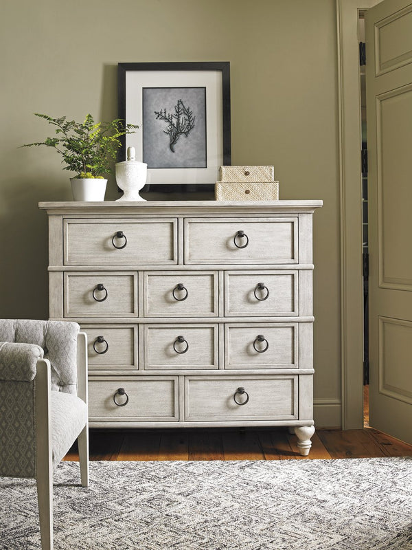 Lexington Fall River Drawer Chest - Elegant Transitional Design With 10 Drawers For Stylish, Functional Storage Oyster  714-306