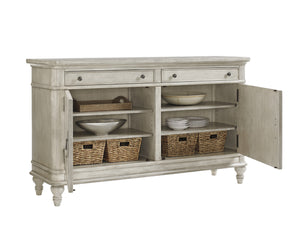 Lexington Oakdale Buffet - Elegant Transitional Design With Generous Storage And Sophisticated Oyster Finish Oyster  714-852