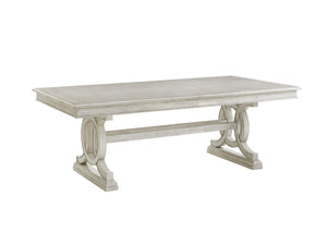 Lexington Montauk Rectangular Dining Table - Elegant Oyster Finish, Trestle Base Design, Comfortably Seats 10 Oyster  714-876