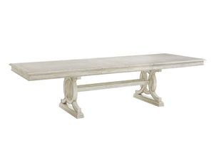 Lexington Montauk Rectangular Dining Table - Elegant Oyster Finish, Trestle Base Design, Comfortably Seats 10 Oyster  714-876