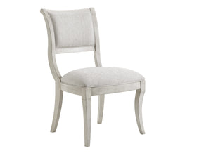 Lexington Eastport Dining Chair: Casual Transitional Style With Oyster Finish And Textured Upholstered Seat Oyster  714-880-01