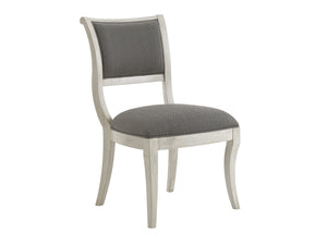 Lexington Eastport Dining Chair: Casual Transitional Style With Oyster Finish And Textured Upholstered Seat Oyster  714-880-40