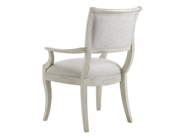 Lexington Eastport Dining Chair: Casual Transitional Style With Oyster Finish And Textured Upholstered Seat Oyster  714-881-01