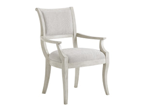 Lexington Eastport Dining Chair: Casual Transitional Style With Oyster Finish And Textured Upholstered Seat Oyster  714-881-01