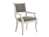 Lexington Eastport Dining Chair: Casual Transitional Style With Oyster Finish And Textured Upholstered Seat Oyster  714-881-40