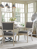 Lexington Eastport Dining Chair: Casual Transitional Style With Oyster Finish And Textured Upholstered Seat Oyster  714-881-40