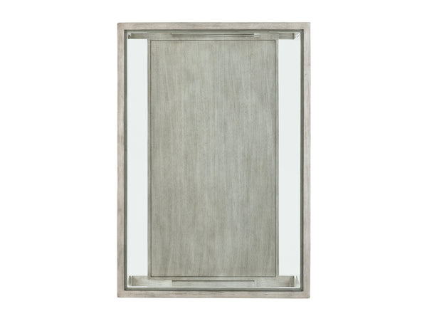 Lexington Saddlebrook Rectangular Cocktail Table - Elegant Mahogany Design With Beveled Glass Top And Shelf Oyster  714-943