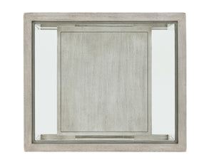 Lexington Harper End Table With Beveled Glass Top And Floating Shelf - Casual Elegance For Your Home Decor Oyster  714-953